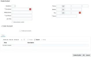 Image of Create Contact screen on the supplier portal